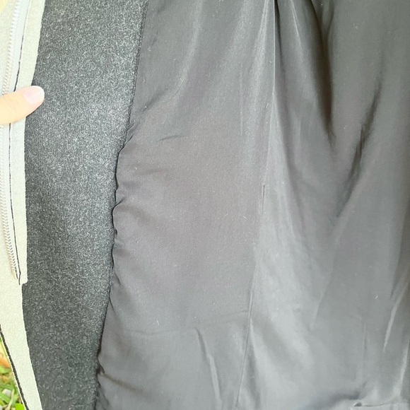 Helmet Lang Long Line Wool Blend Grey Black Zip Front Coat Sz Sm Retails… - Picture 7 of 14